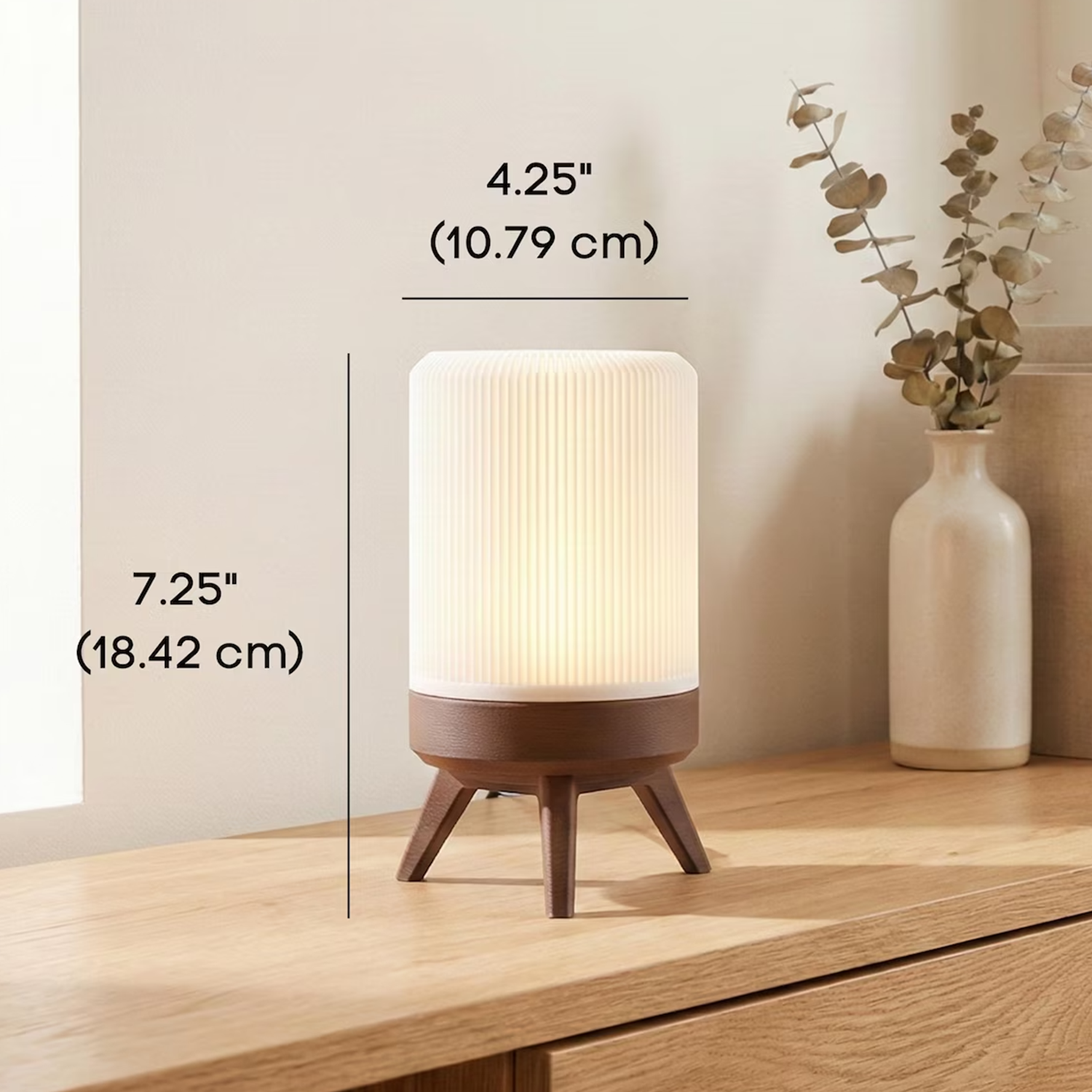 Tripod Base Cylindrical Mood Lighting Lamp, Minimalist Compact Table Night Light For Indoor Space Decoration