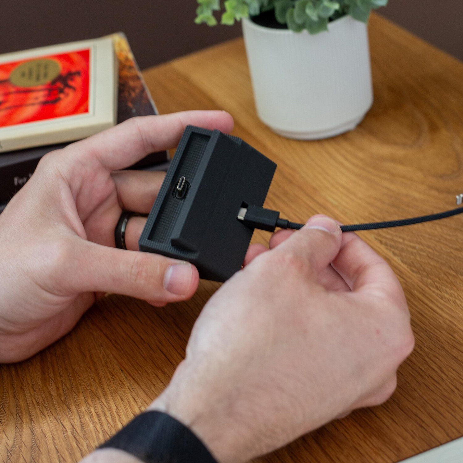 Angled Desktop Charging Dock, Compact Type-C Connection Cradle For Portable Handheld Devices