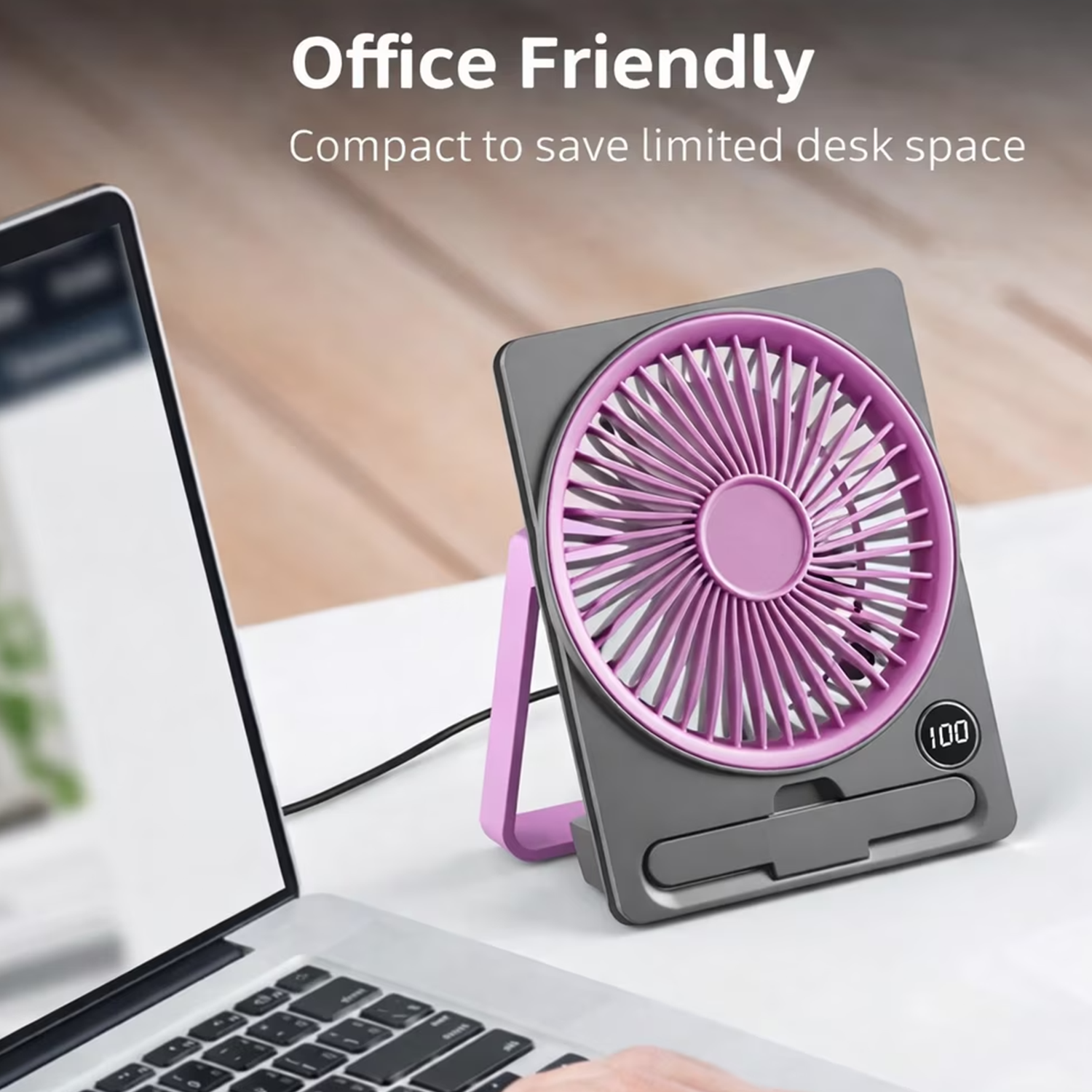 Multi-Mode Rechargeable Desktop Cooling Fan, Foldable Compact Air Cooler With Built-In Mobile Device Support