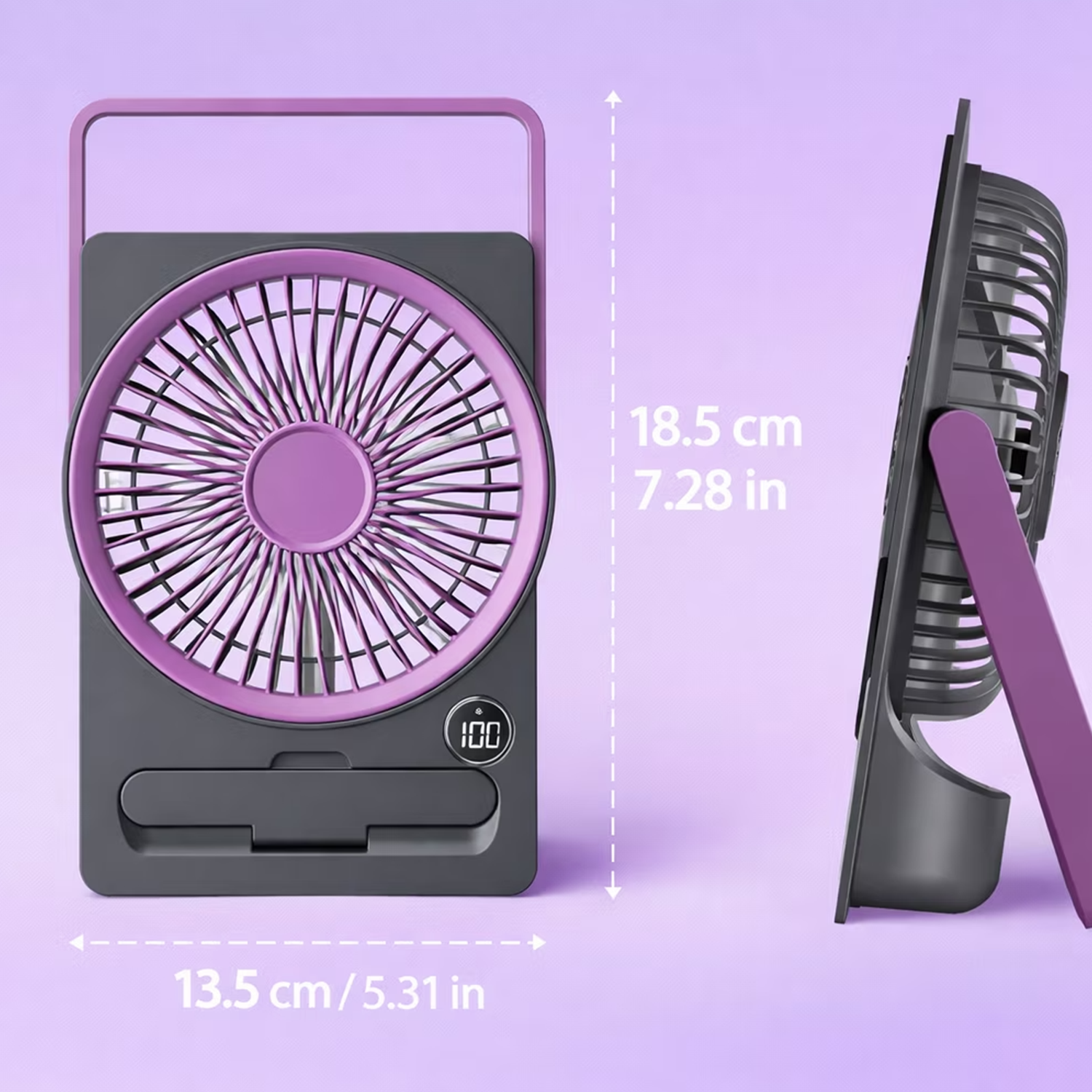 Multi-Mode Rechargeable Desktop Cooling Fan, Foldable Compact Air Cooler With Built-In Mobile Device Support