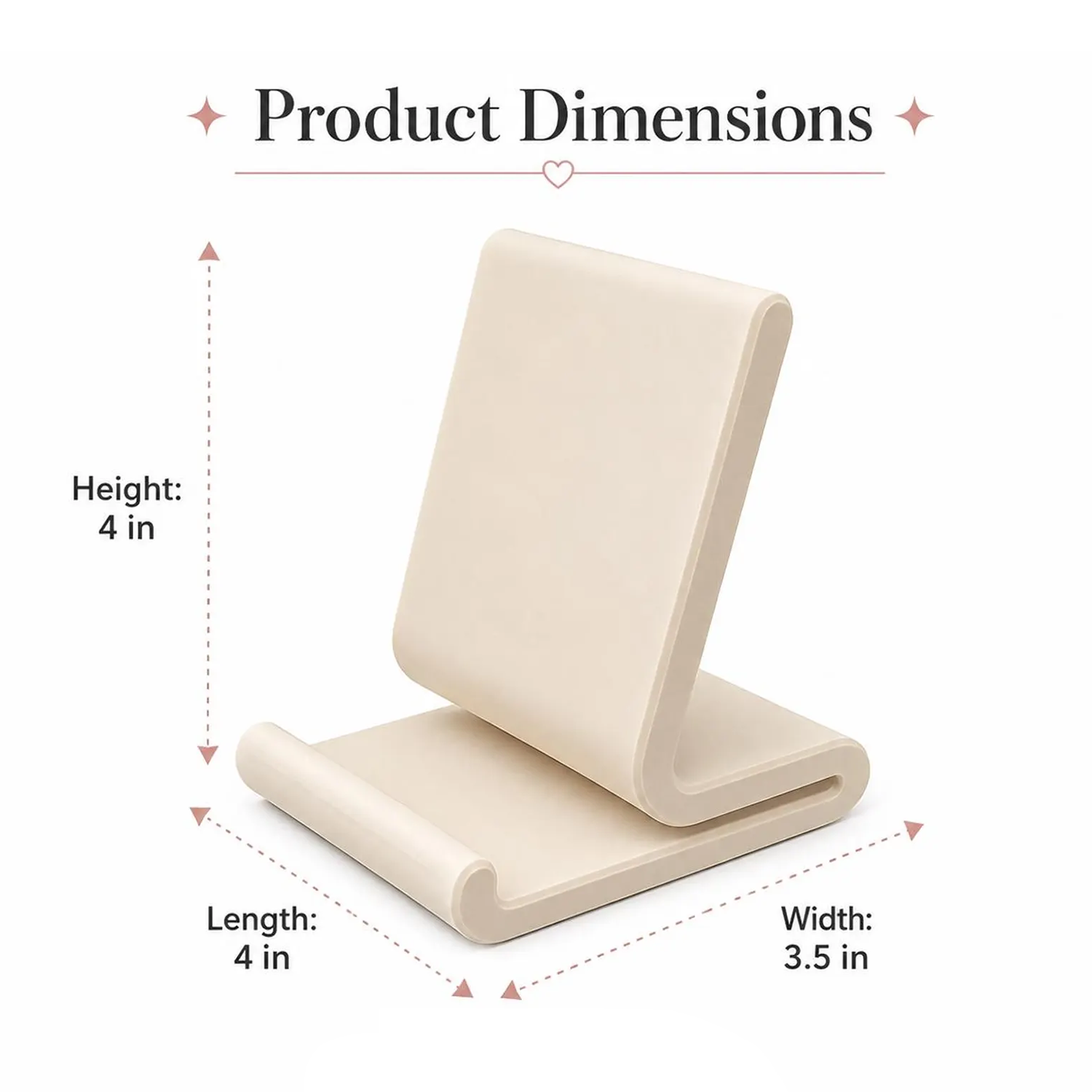 Streamlined Curved Smartphone Support Stand, Multi-Orientation Portable Device Holder For Desks And Countertops