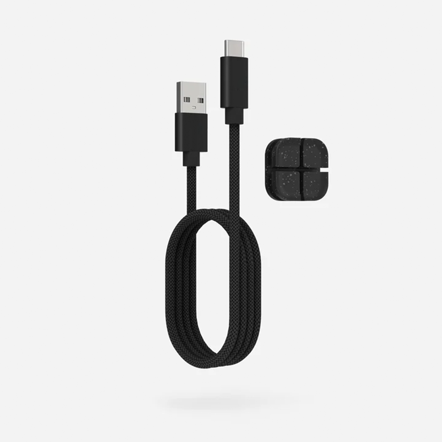 Woven USB-A To Type-C Charging Cord With Compact Cable Fastener, Flexible Connection Wire For Portable Electronic Devices