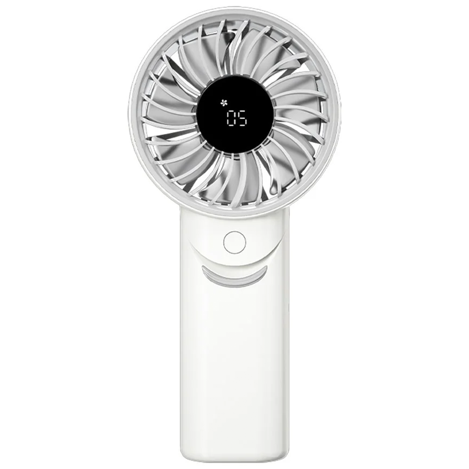 Digital Display Handheld Cooling Fan, 5-Speed Rechargeable Portable Air Blower With Universal Type-C Charging