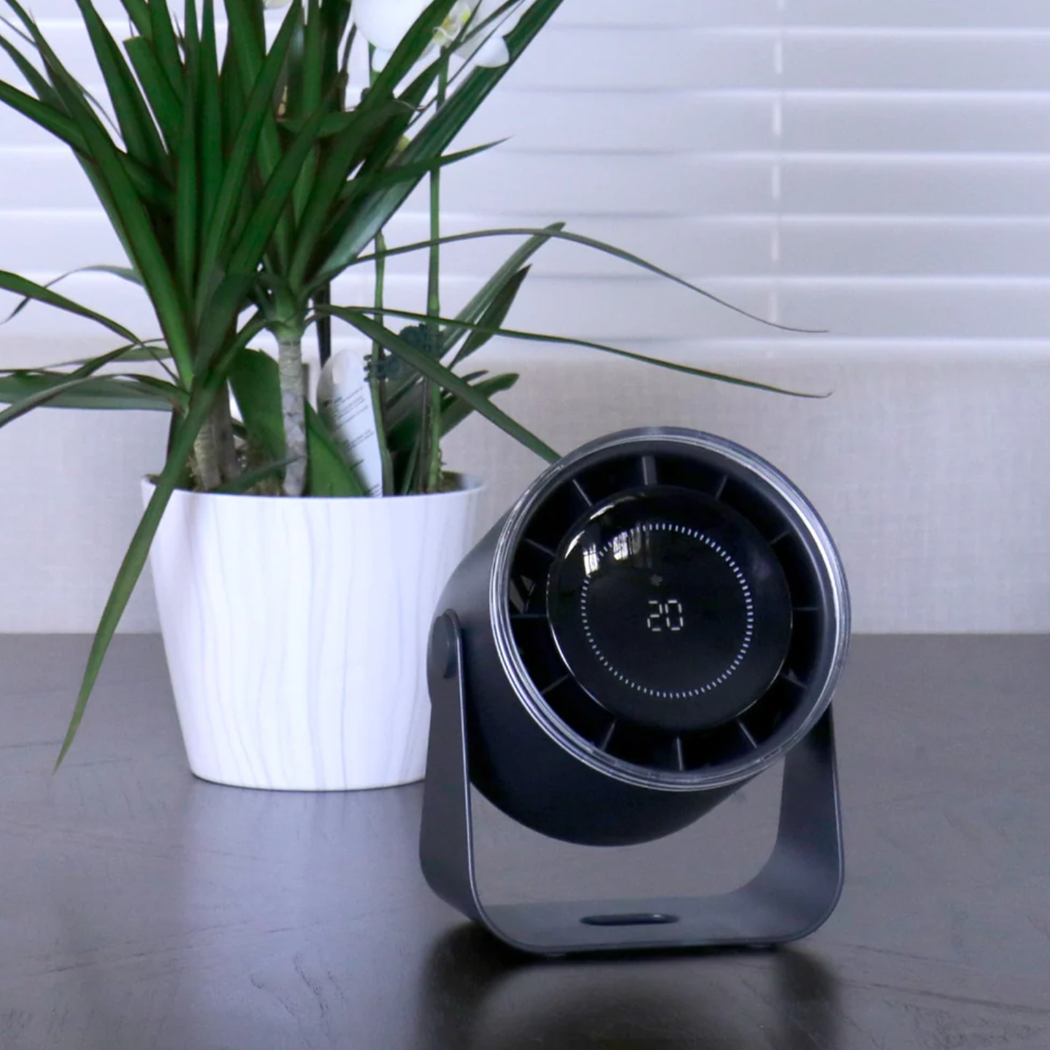 Adjustable Tilt Rechargeable Circulation Desktop Fan, Sleek Digital Display Table Air Cooler For Indoor Spaces