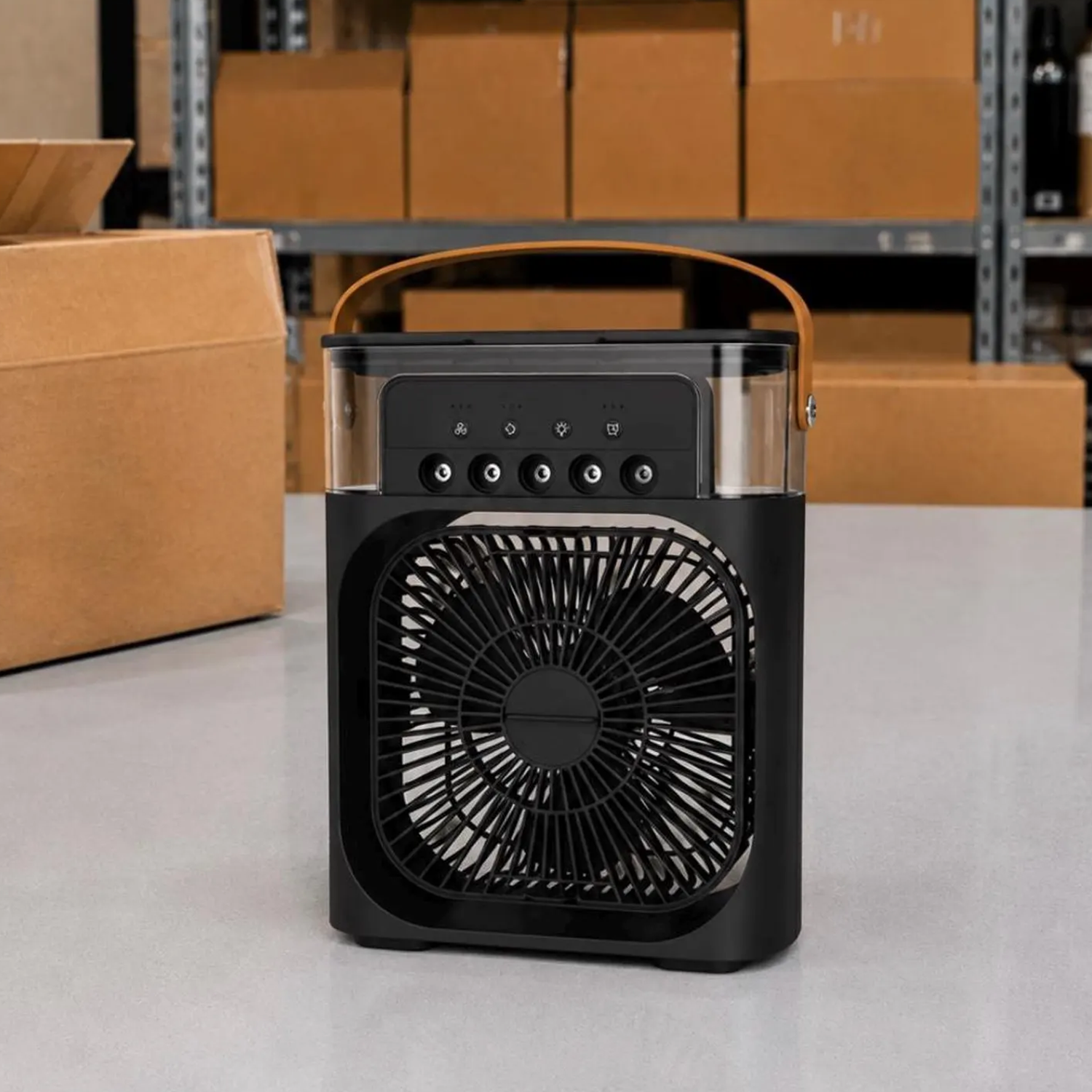 Multi-Functional USB Desktop Cooling Device, 3-In-1 Portable Air Circulator With Mist Humidification And Ambient Lighting
