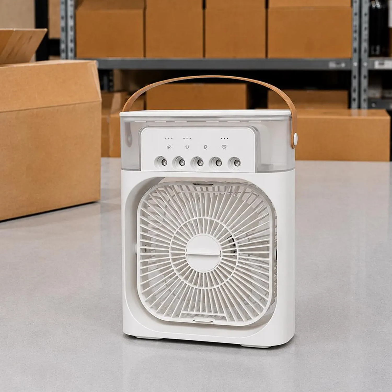 Multi-Functional USB Desktop Cooling Device, 3-In-1 Portable Air Circulator With Mist Humidification And Ambient Lighting