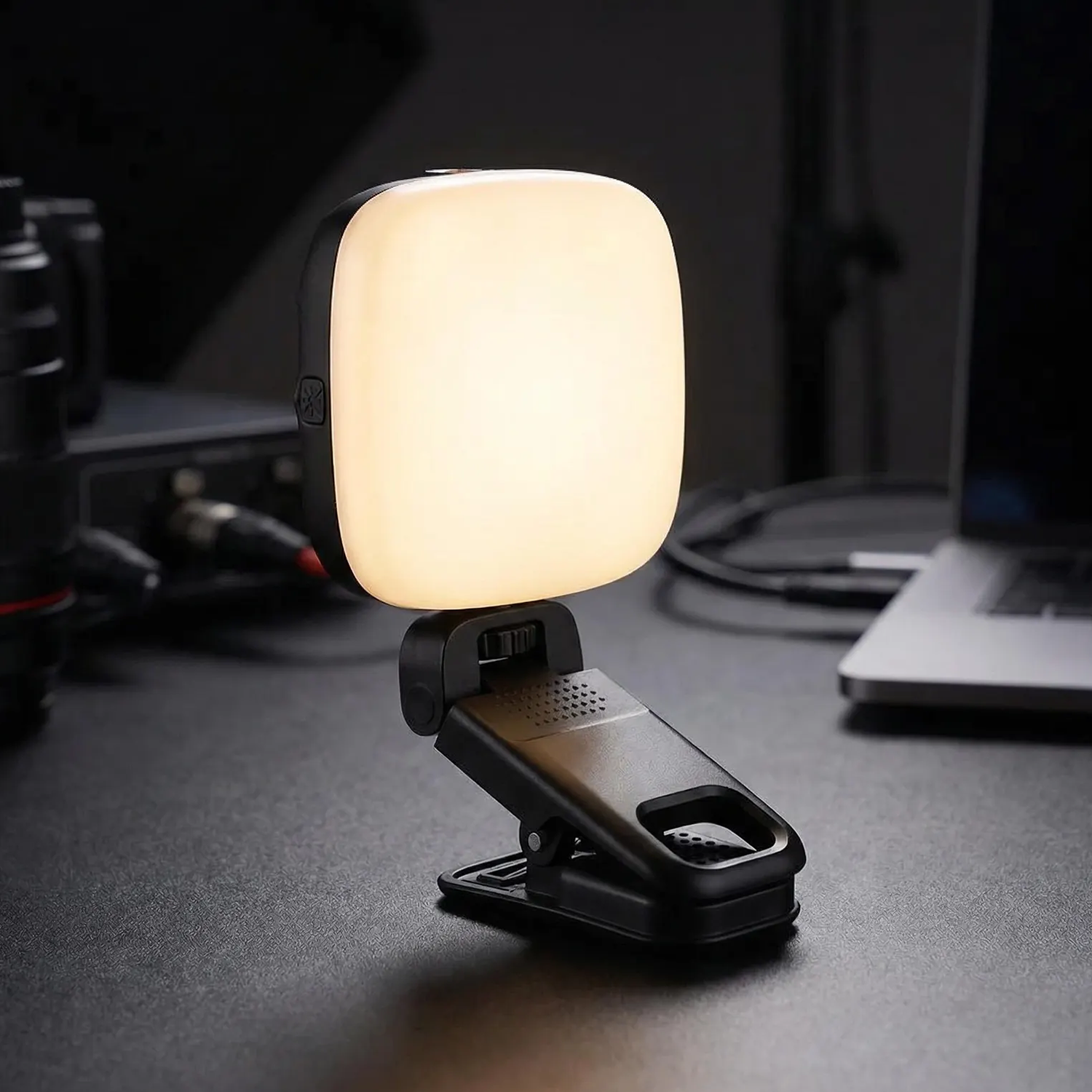Portable Clamp-Style LED Fill Lamp, Rotatable Rechargeable Supplementary Lighting For Video Shooting And Online Calls