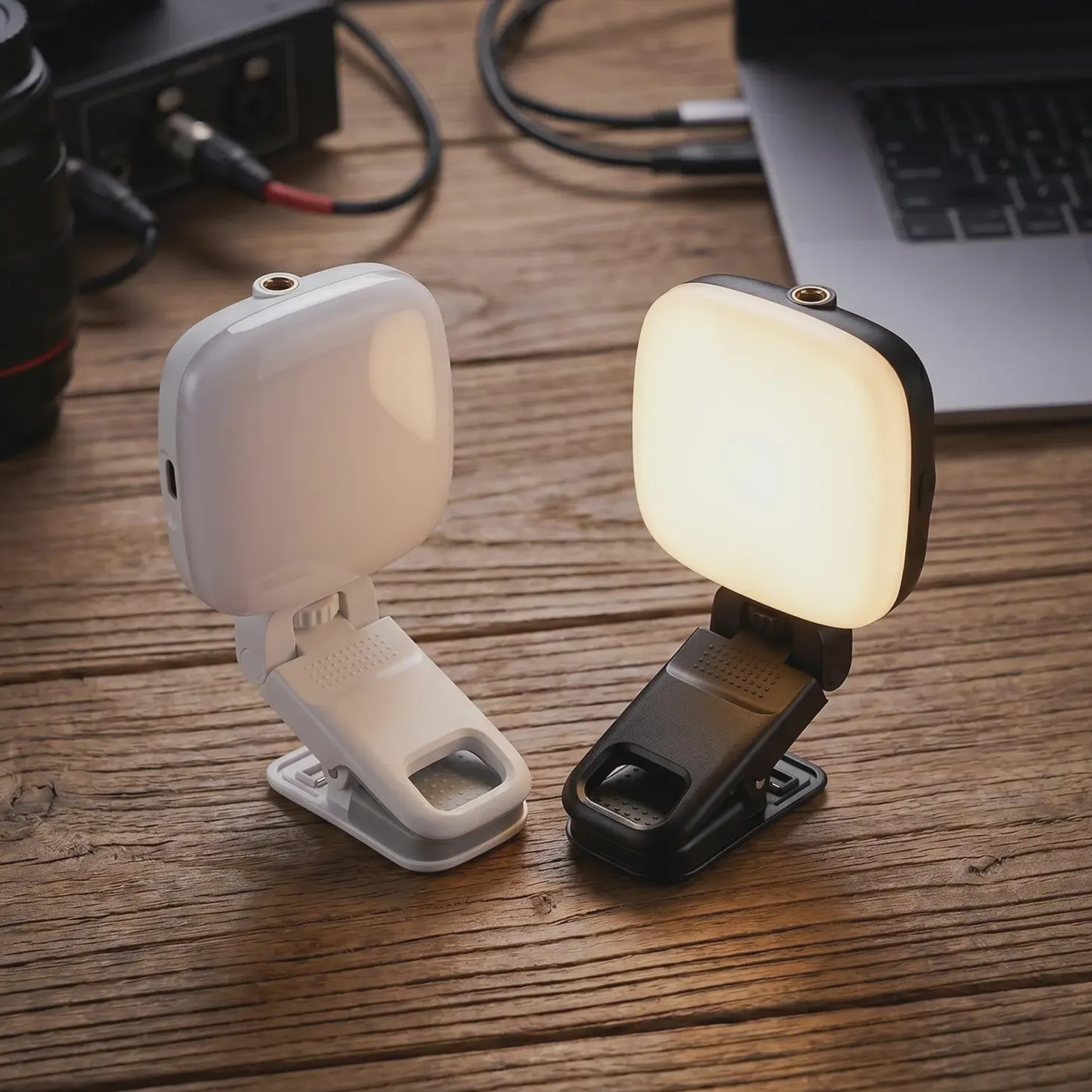 Portable Clamp-Style LED Fill Lamp, Rotatable Rechargeable Supplementary Lighting For Video Shooting And Online Calls